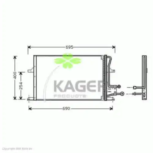 Радиатор кондиционера (конденсатор) KAGER 94-5109