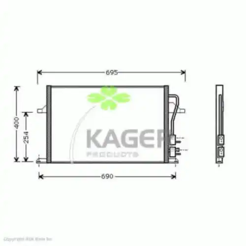 Радиатор кондиционера (конденсатор) KAGER 94-5110