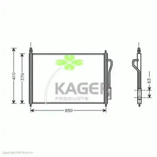 Радиатор кондиционера (конденсатор) KAGER 94-5112