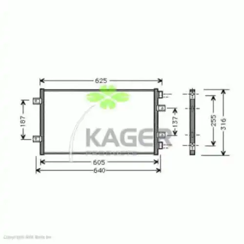 Радиатор кондиционера (конденсатор) KAGER 94-5152