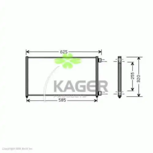 Радиатор кондиционера (конденсатор) KAGER 94-5155