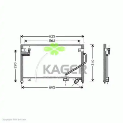 Радиатор кондиционера (конденсатор) KAGER 94-5239