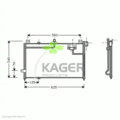 Радиатор кондиционера (конденсатор) KAGER 94-5240