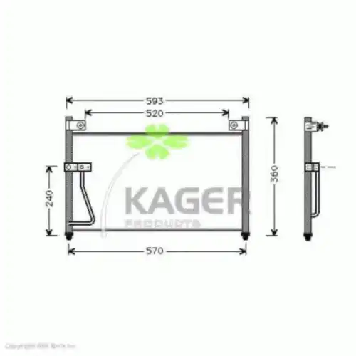Радиатор кондиционера (конденсатор) KAGER 94-5241