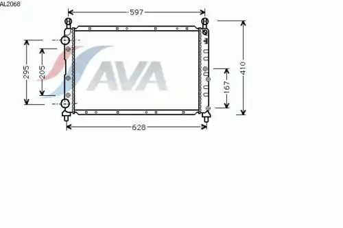 Радиатор системы охлаждения двигателя AVA AL2068