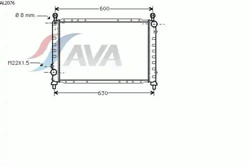 Радиатор системы охлаждения двигателя AVA AL2076