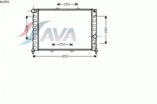 Радиатор системы охлаждения двигателя AVA AL2091