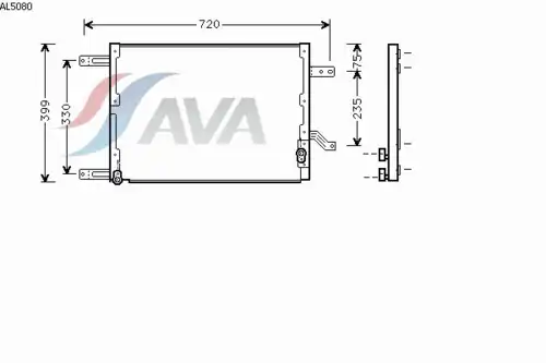 Радиатор кондиционера (конденсатор) AVA AL5080