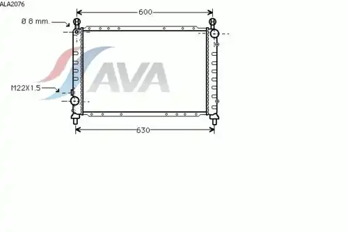 Радиатор системы охлаждения двигателя AVA ALA2076
