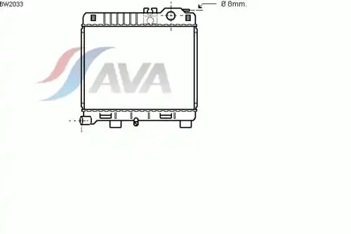 Радиатор системы охлаждения двигателя AVA BW2033