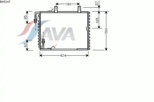 Радиатор кондиционера (конденсатор) AVA BW5147