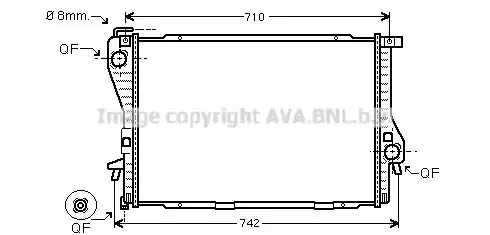 Радиатор кондиционера (конденсатор) AVA BWA2300