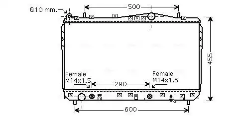 Радиатор системы охлаждения двигателя AVA CN2048