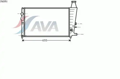Радиатор системы охлаждения двигателя AVA CN2051