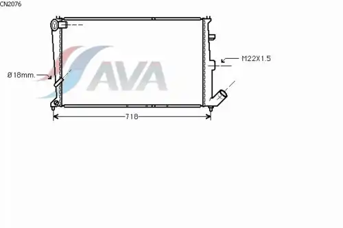 Радиатор системы охлаждения двигателя AVA CN2076