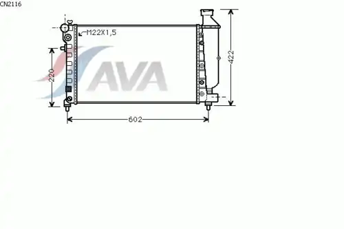 Радиатор системы охлаждения двигателя AVA CN2116