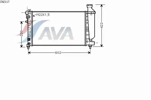 Радиатор системы охлаждения двигателя AVA CN2117