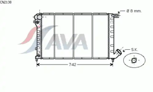 Радиатор системы охлаждения двигателя AVA CN2138