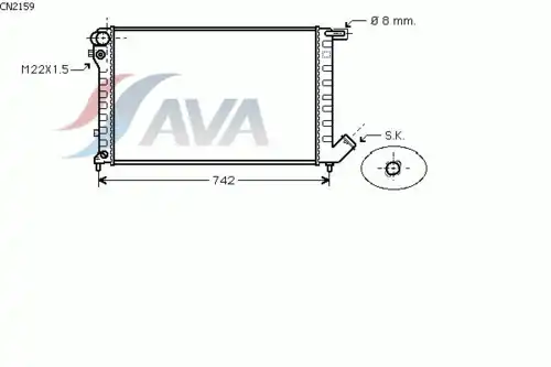 Радиатор системы охлаждения двигателя AVA CN2159