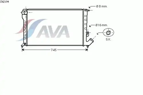 Радиатор системы охлаждения двигателя AVA CN2194