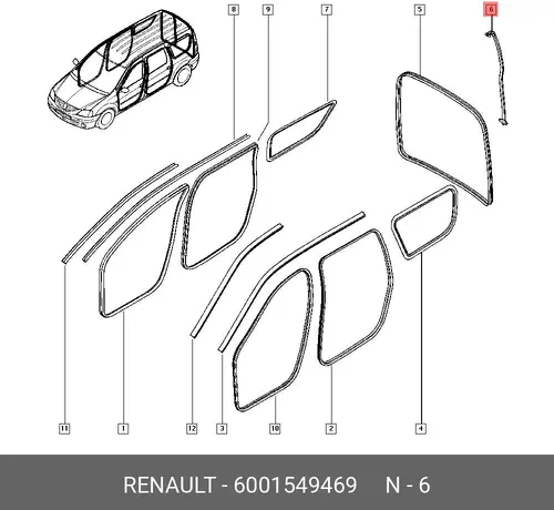 Ручка двери RENAULT 6001549469