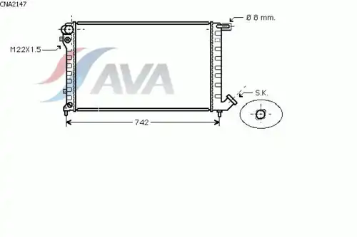 Радиатор системы охлаждения двигателя AVA CNA2147