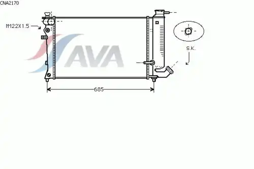 Радиатор системы охлаждения двигателя AVA CNA2170