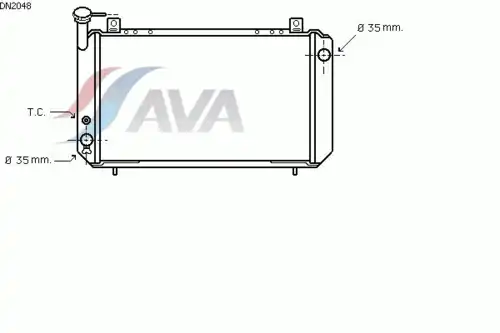 Радиатор системы охлаждения двигателя AVA DN2048