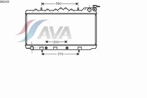 Радиатор системы охлаждения двигателя AVA DN2103