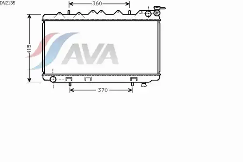 Радиатор системы охлаждения двигателя AVA DN2135