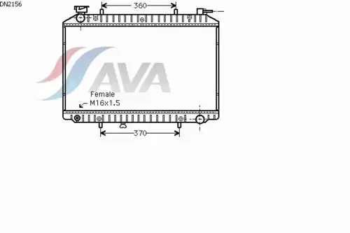 Радиатор системы охлаждения двигателя AVA DN2156