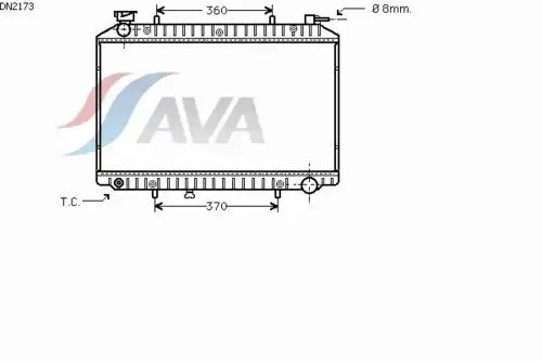 Радиатор системы охлаждения двигателя AVA DN2173