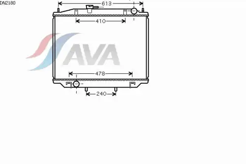 Радиатор системы охлаждения двигателя AVA DN2180