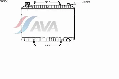 Радиатор системы охлаждения двигателя AVA DN2206