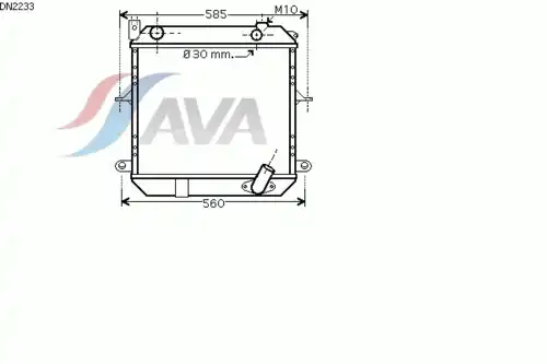 Радиатор системы охлаждения двигателя AVA DN2233
