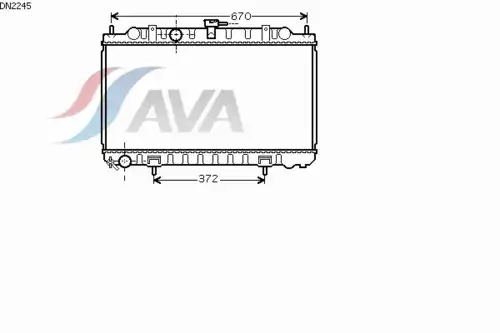 Радиатор системы охлаждения двигателя AVA DN2245