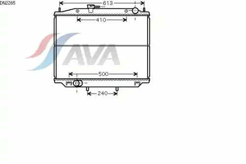 Радиатор системы охлаждения двигателя AVA DN2265
