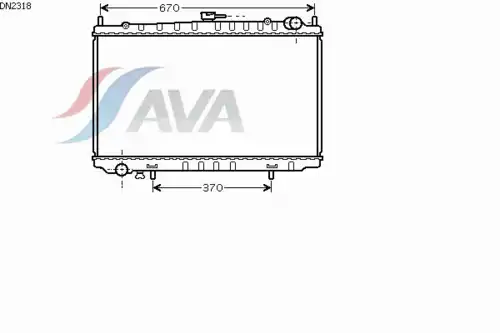 Радиатор системы охлаждения двигателя AVA DN2318