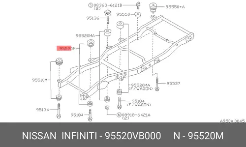 ПОДУШКА - 95520VB000 NISSAN