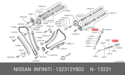 Гидрокомпенсатор NISSAN 132312Y803