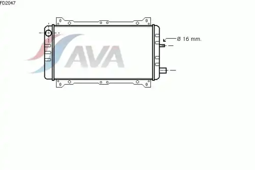 Радиатор системы охлаждения двигателя AVA FD2047