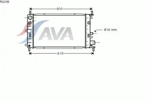Радиатор системы охлаждения двигателя AVA FD2150