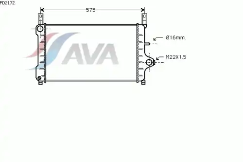 Радиатор системы охлаждения двигателя AVA FD2172