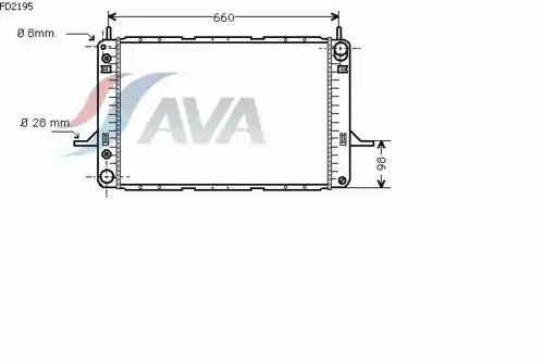 Радиатор системы охлаждения двигателя AVA FD2195