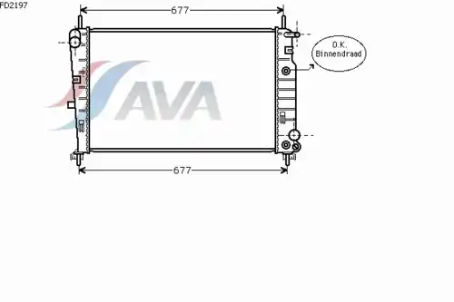 Радиатор системы охлаждения двигателя AVA FD2197