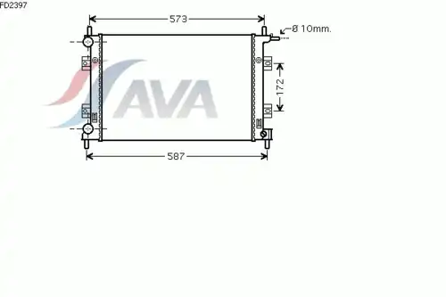 Радиатор системы охлаждения двигателя AVA FD2397