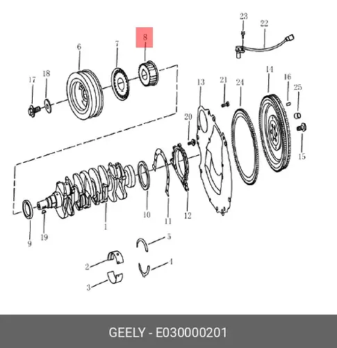 E030000201 ШКИВ КОЛЕНВАЛА LCC GEELY