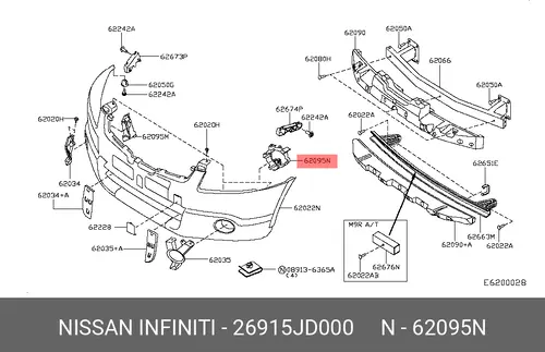 Фара противотуманная NISSAN 26915JD000