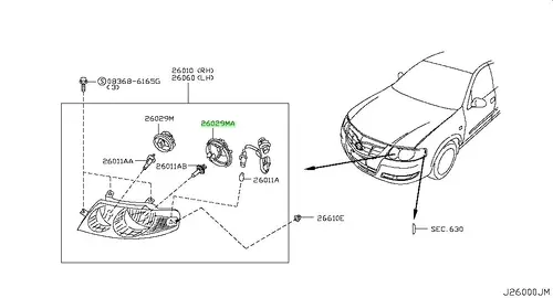 Защита фар NISSAN 2602995F0C