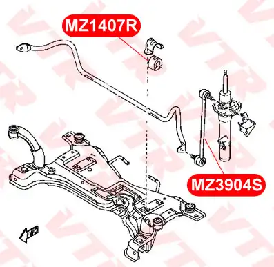 MZ1407R ВТУЛКА ПЕРЕДНЕГО СТАБИЛИЗАТОРА VTR